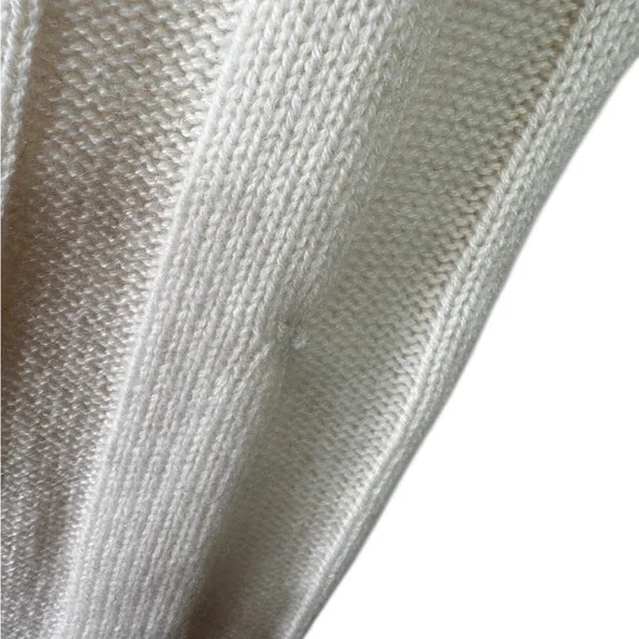 J. Crew Collection Lace Up Sweater 100% Cashmere Cream Ribbed S NWT *flaw - Picture 4 of 14